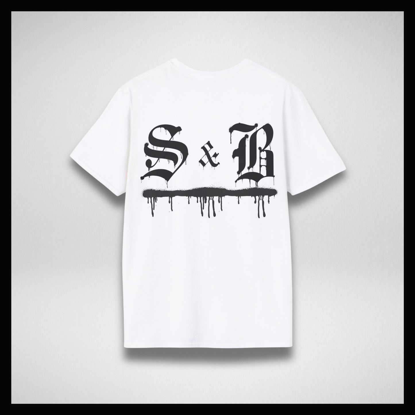 White T-Shirt, black graffiti logo