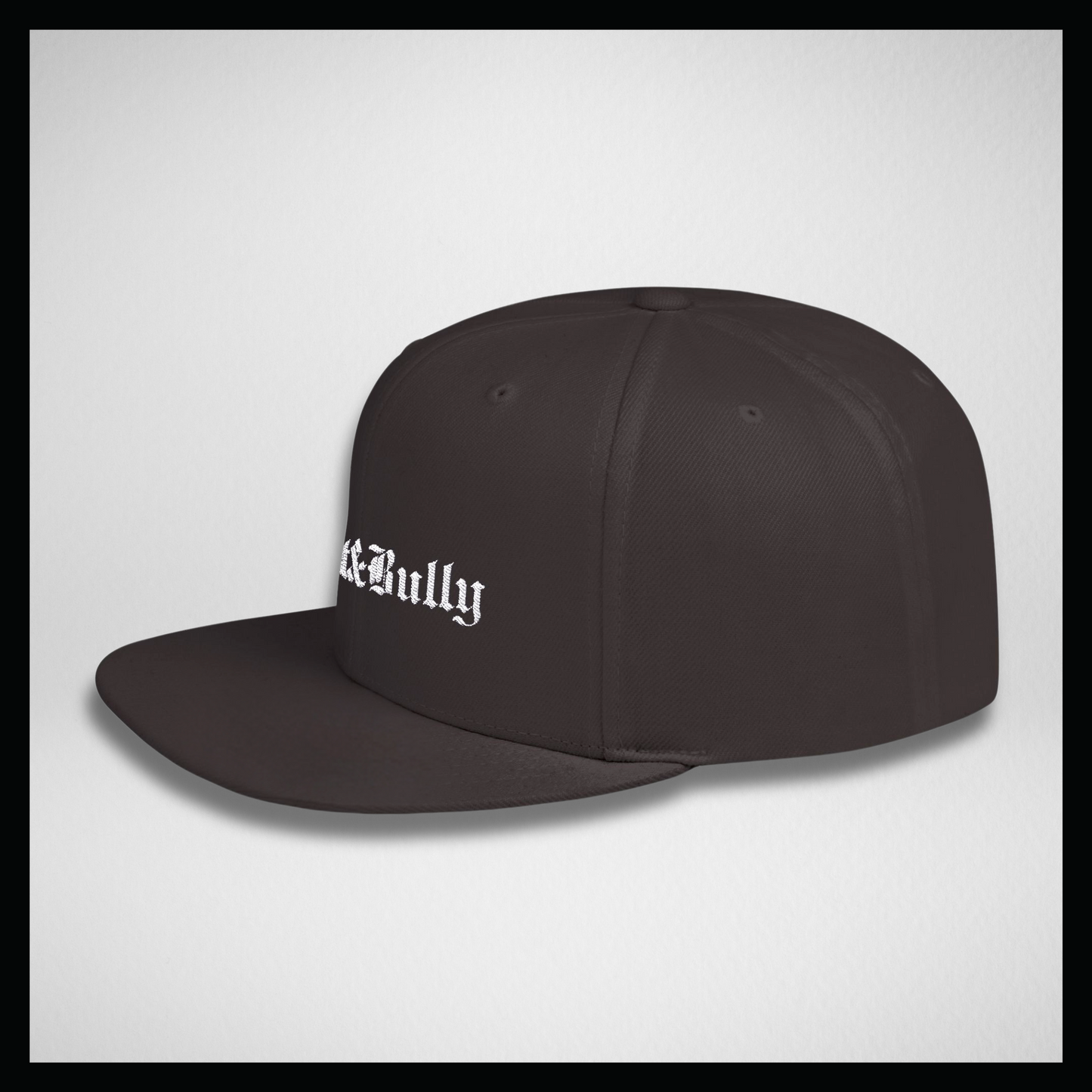 Flat bill cap all black, Classic S&B