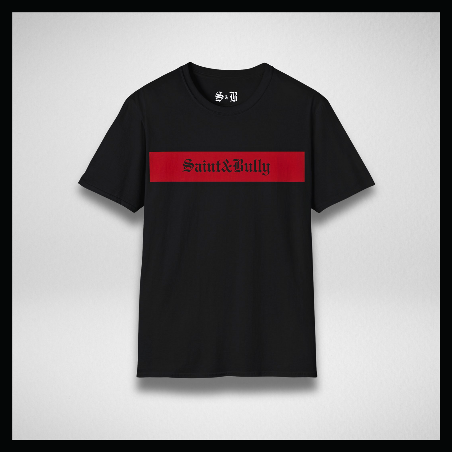 Black T-shirt, Red stripe