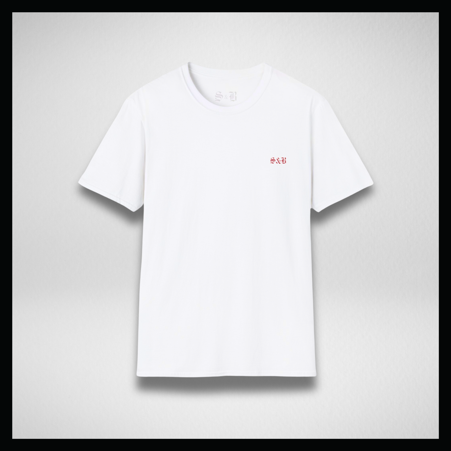 White T-shirt, Red small classic logo