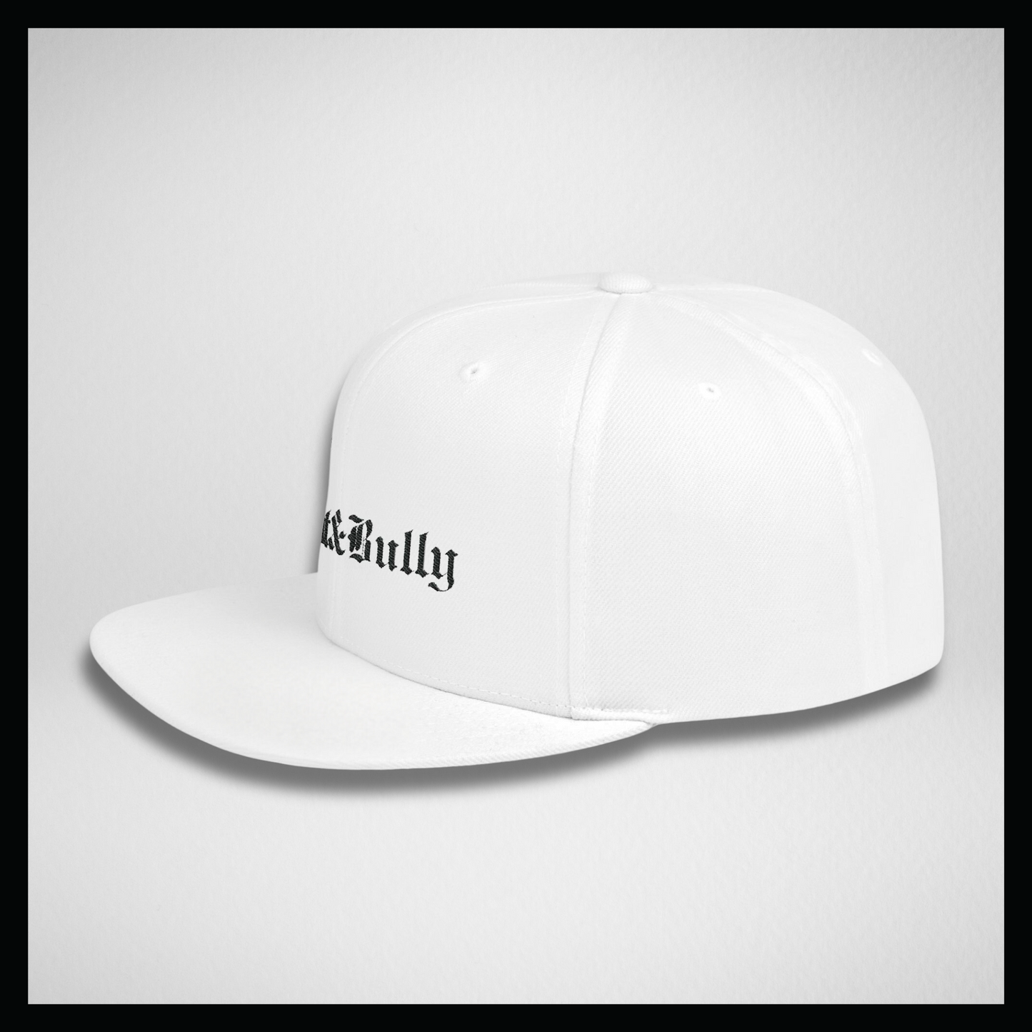 Flat bill cap all white, Classic S&B