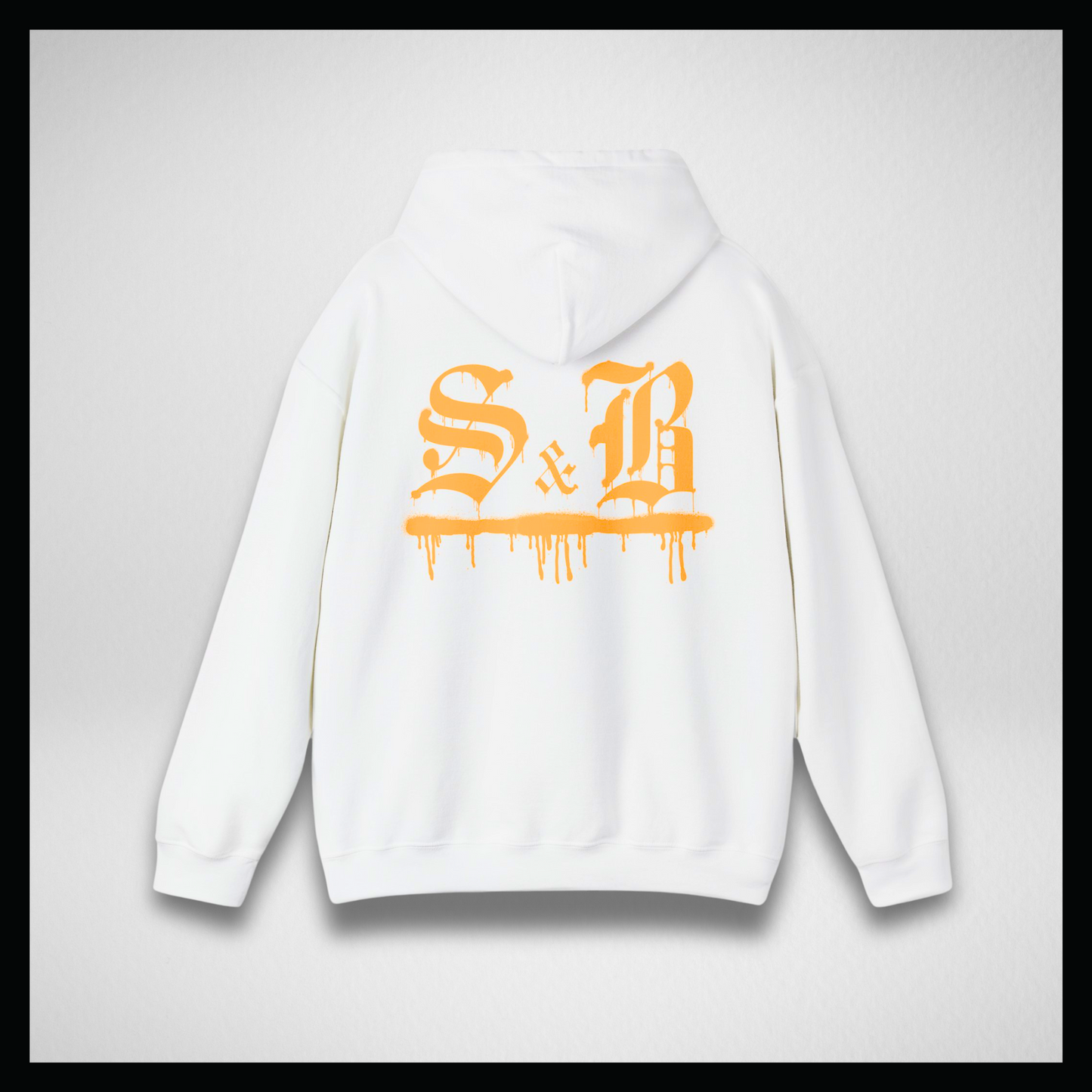 White hoodies, Yellow graffiti logo