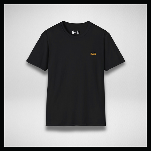 Black T-shirt, Yellow small classic logo