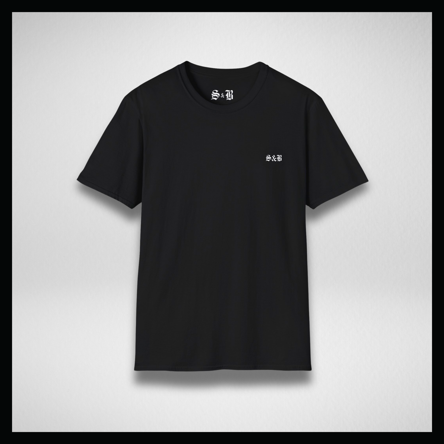 Black T-shirt, Small white classic logo