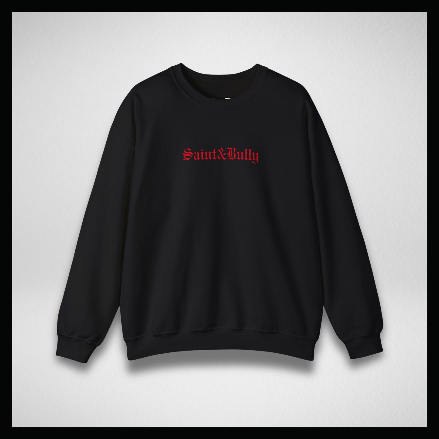 Black crewneck, Red classic "Saint&Bully"