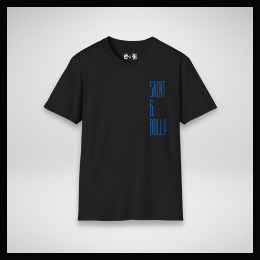 Black T-shirt, Big blue "Saint&Bully"