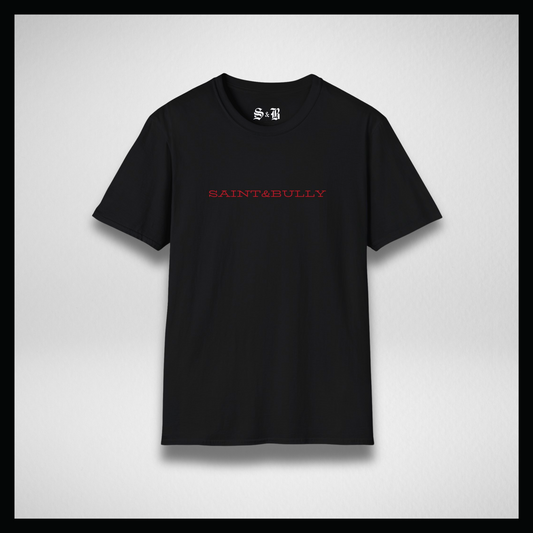 Black T-shirt, Red old style "Saint&Bully"