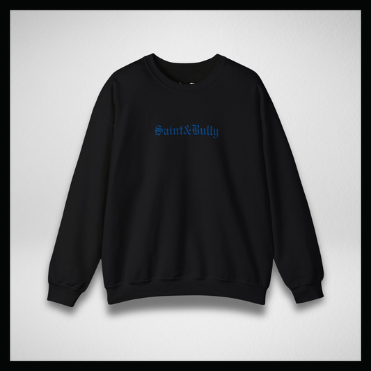 Black crewneck, Blue classic "Saint&Bully"