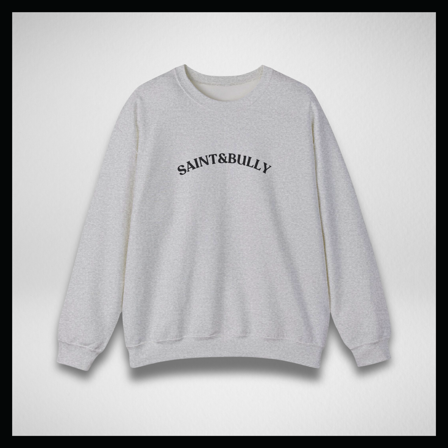 Light grey crewneck, university style