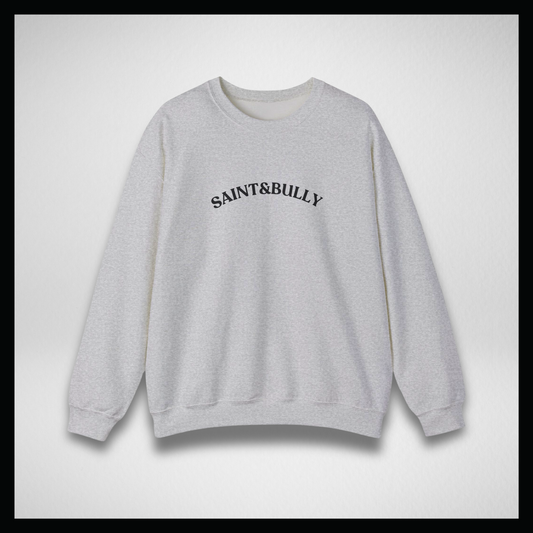 Light grey crewneck, university style