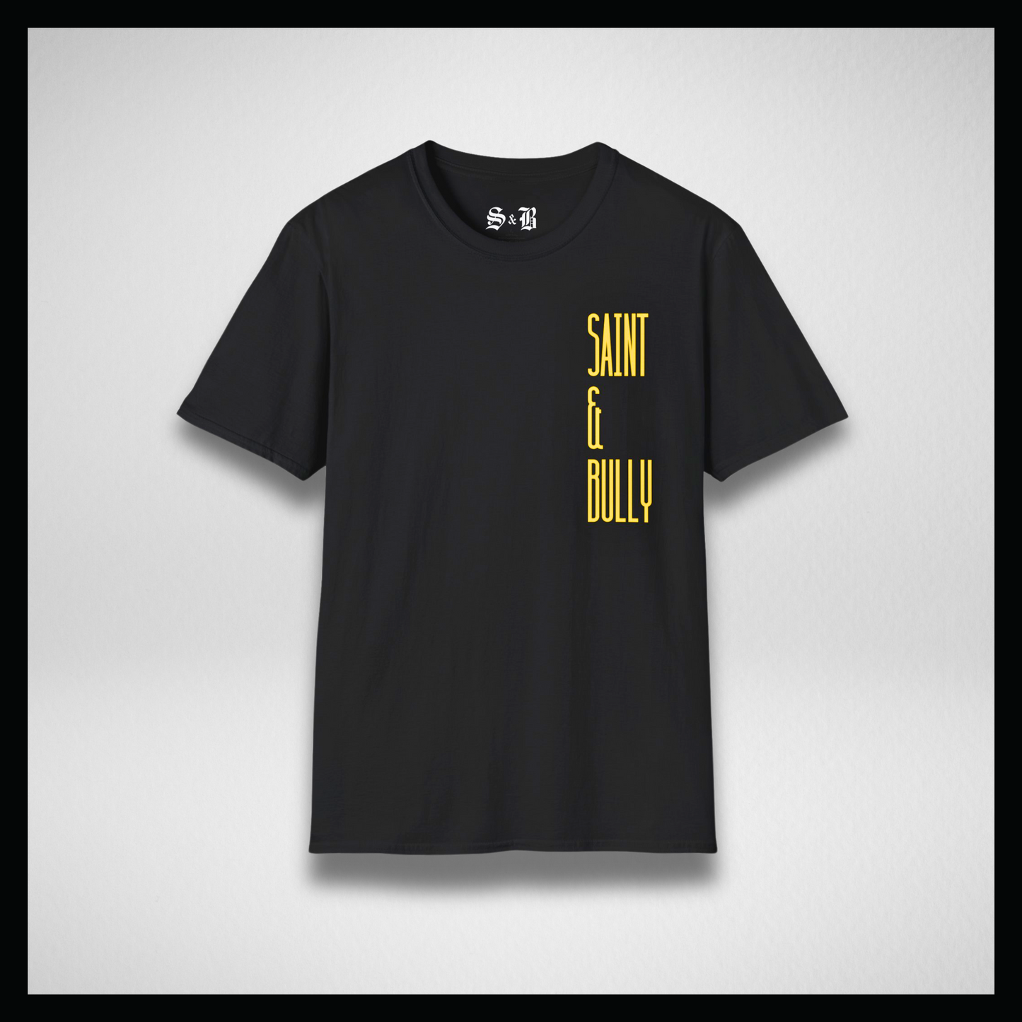 Black T-shirt, Big yellow "Saint&Bully"