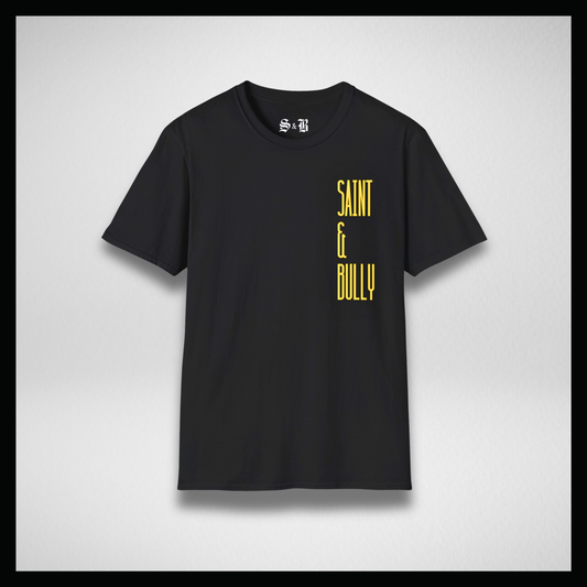 Black T-shirt, Big yellow "Saint&Bully"