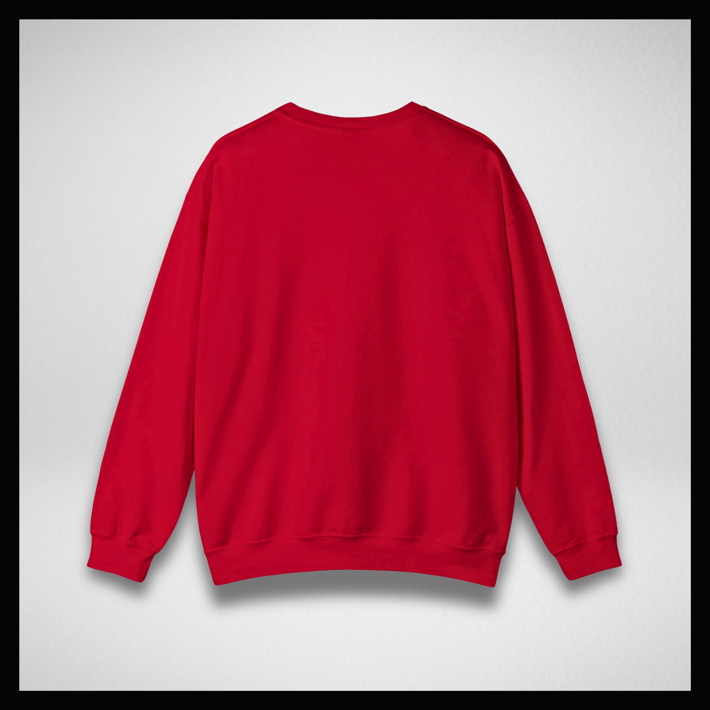 Red crewneck, Embroidery blue classic logo