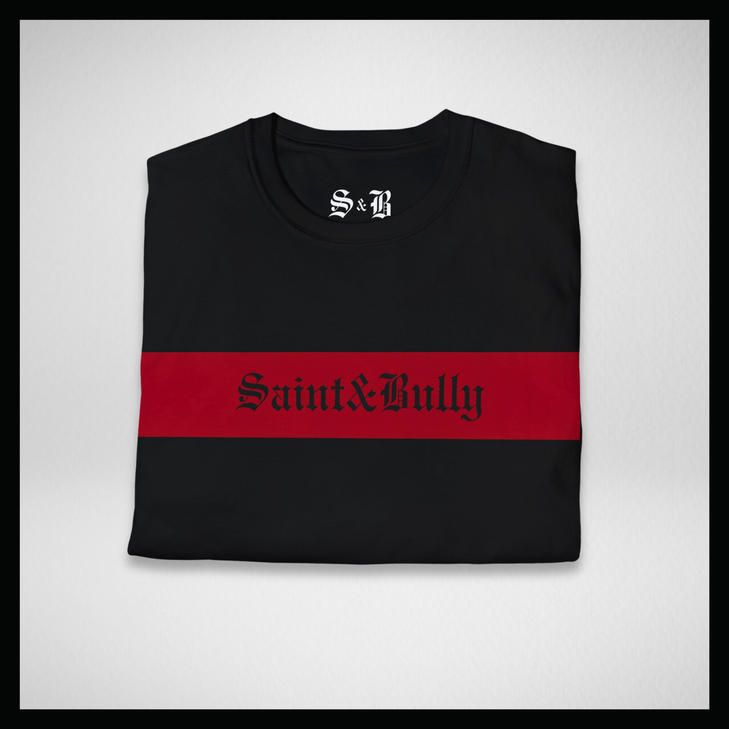 Black T-shirt, Red stripe