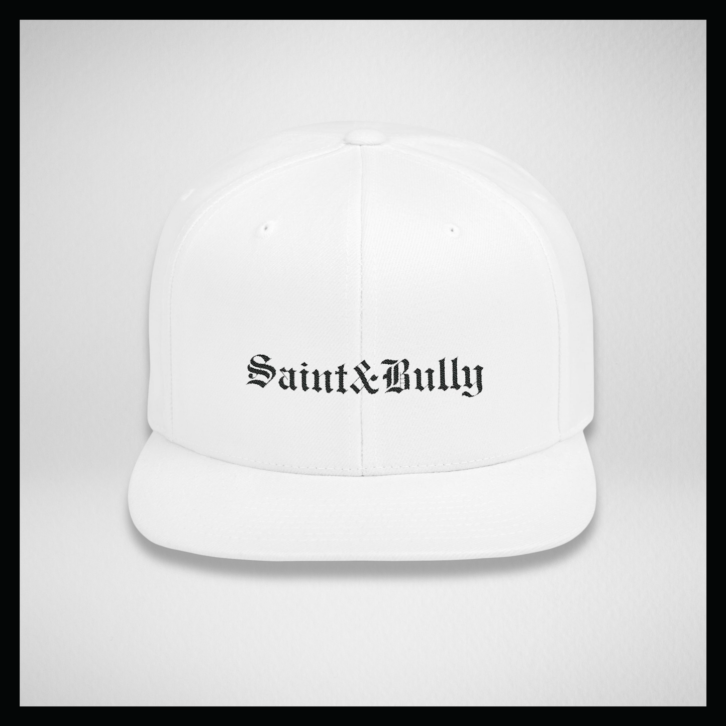 Flat bill cap all white, Classic S&B