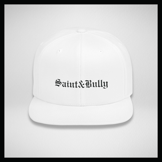 Flat bill cap all white, Classic S&B