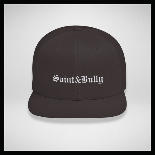 Flat bill cap all black, Classic S&B