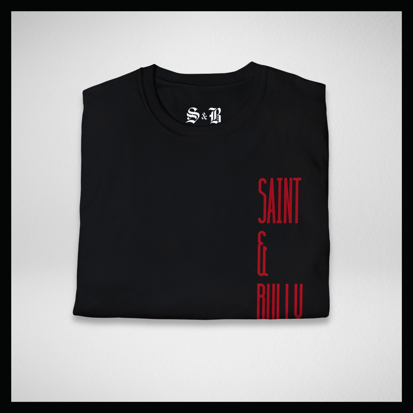 Black T-shirt, Big red "Saint&Bully"