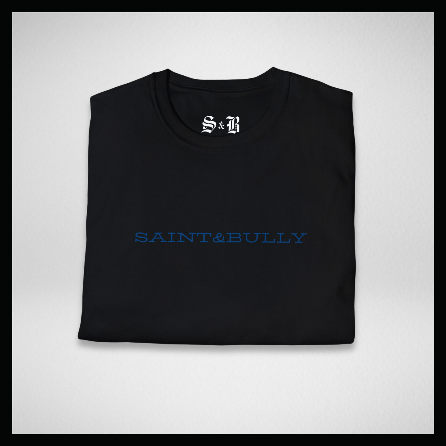 Black T-shirt, Blue old style "Saint&Bully"