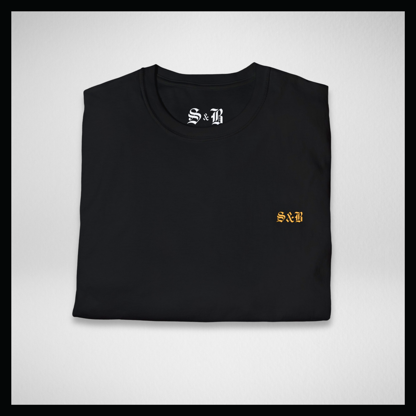 Black T-shirt, Yellow small classic logo