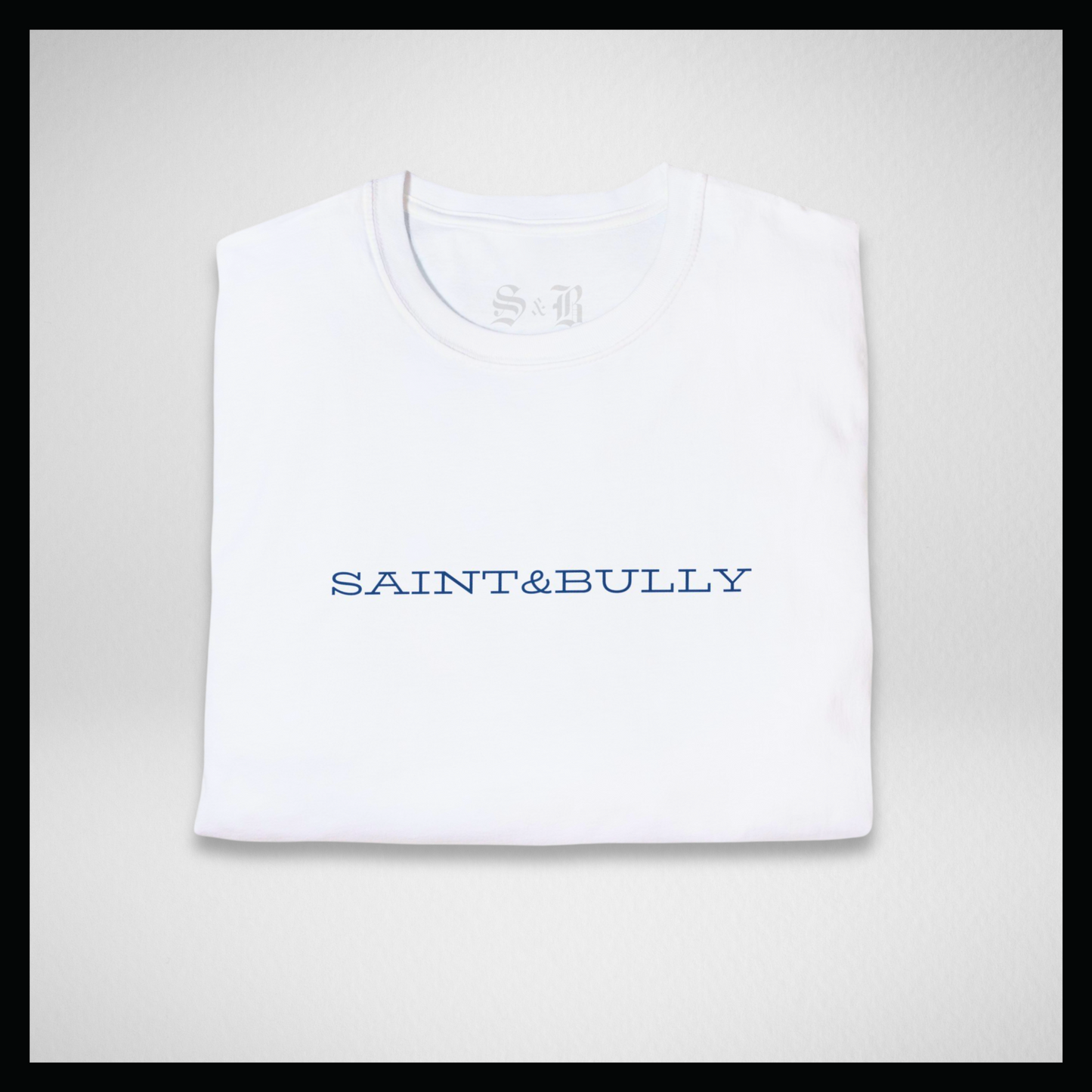 White T-shirt, Blue old style "Saint&Bully"