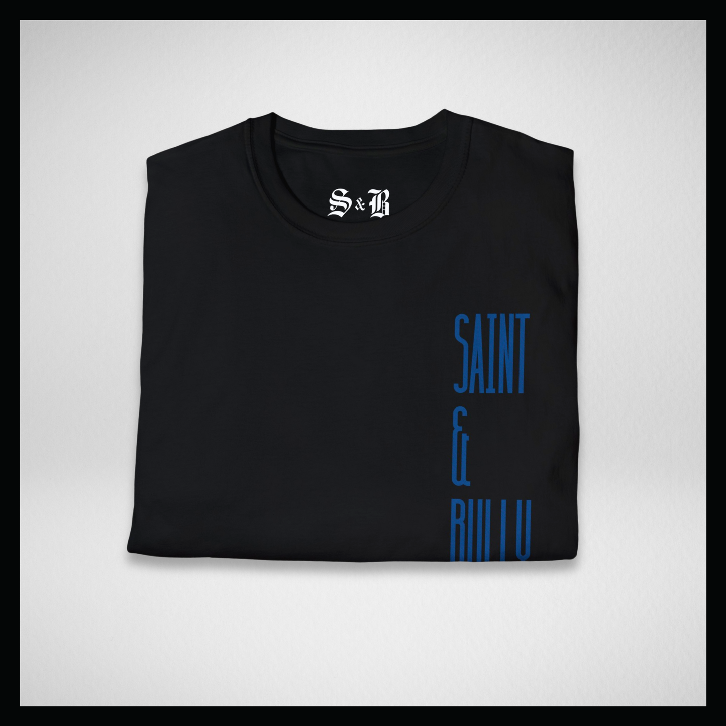 Black T-shirt, Big blue "Saint&Bully"