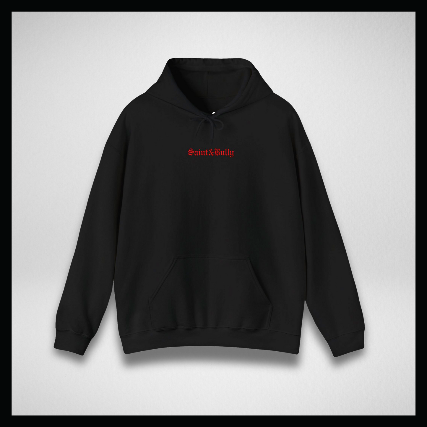 Black hoodie, Red graffiti logo