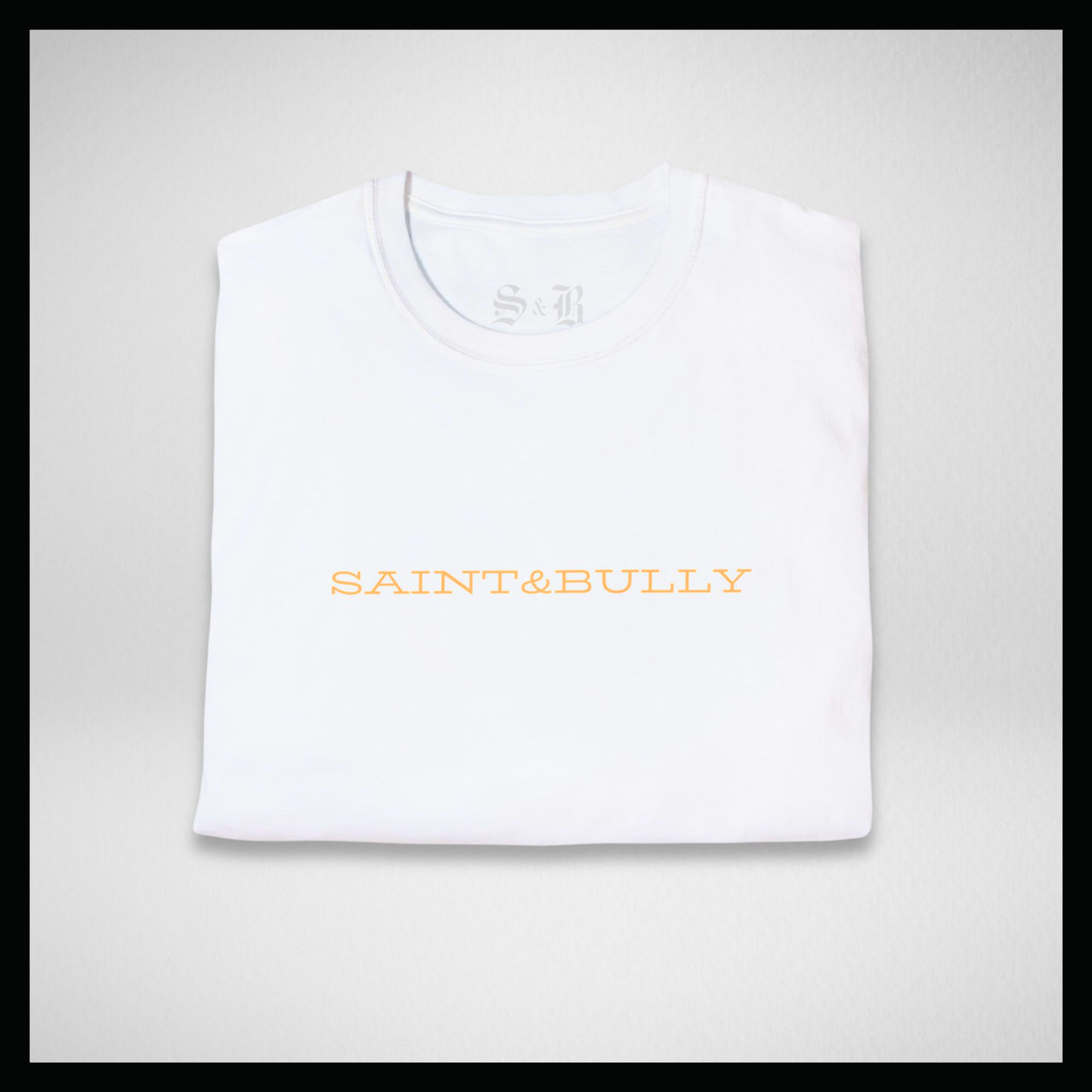 White T-shirt, Yellow old style "Saint&Bully"