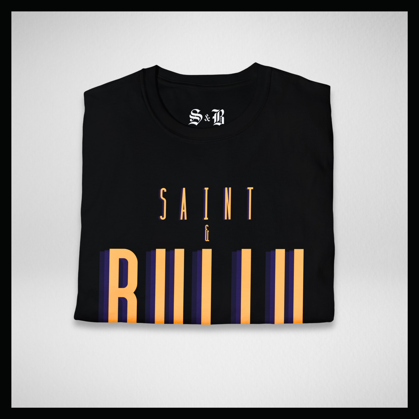 Black T-shirt, Big bully, small saint