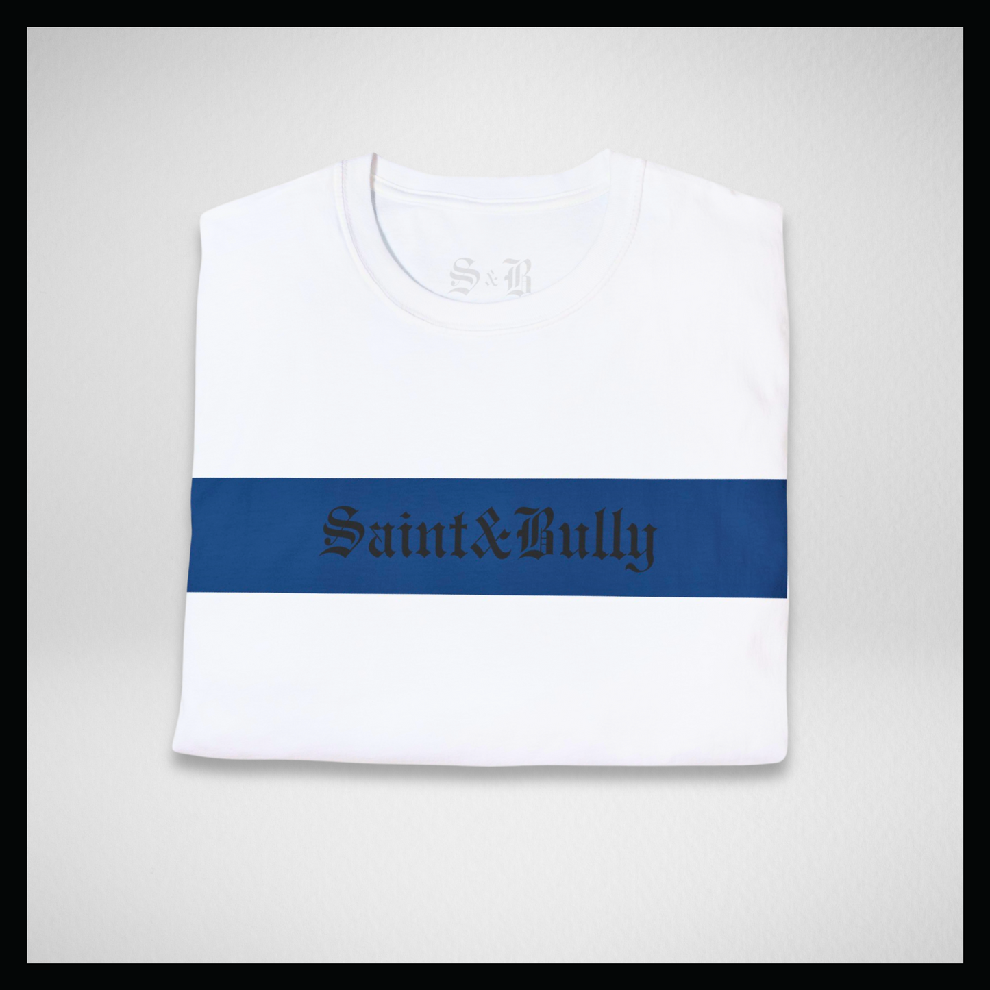 White T-shirt, Blue stripe