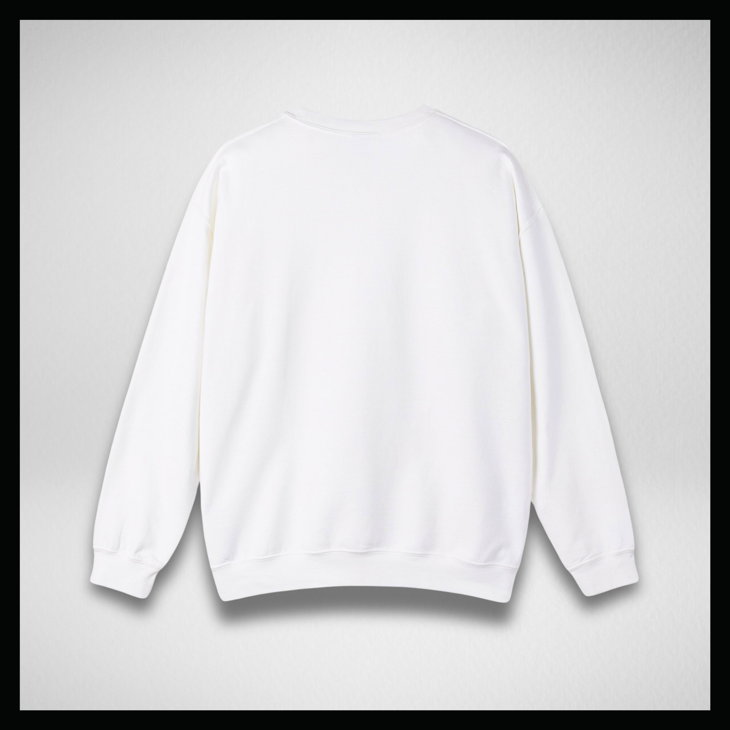 White crewneck, Embroidery green classic logo