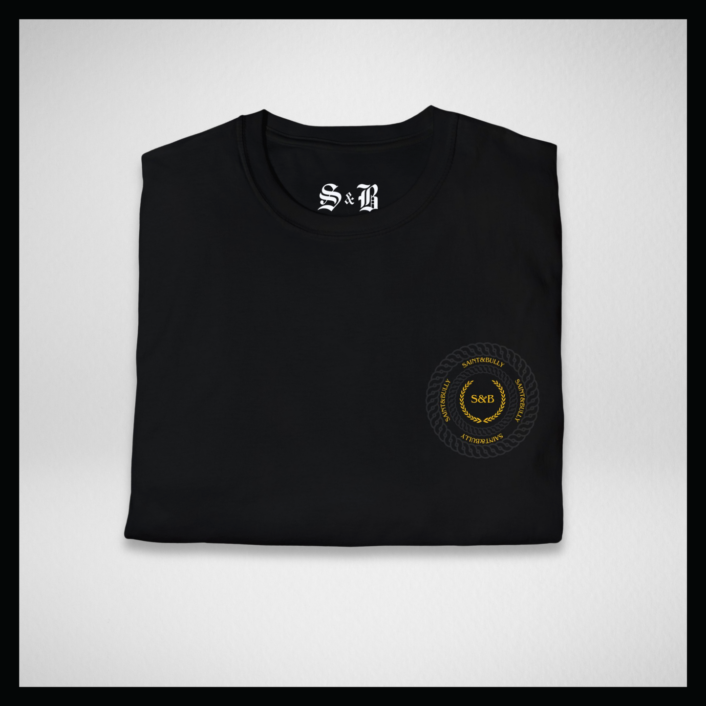 Black T-shirt, Circle chain logo