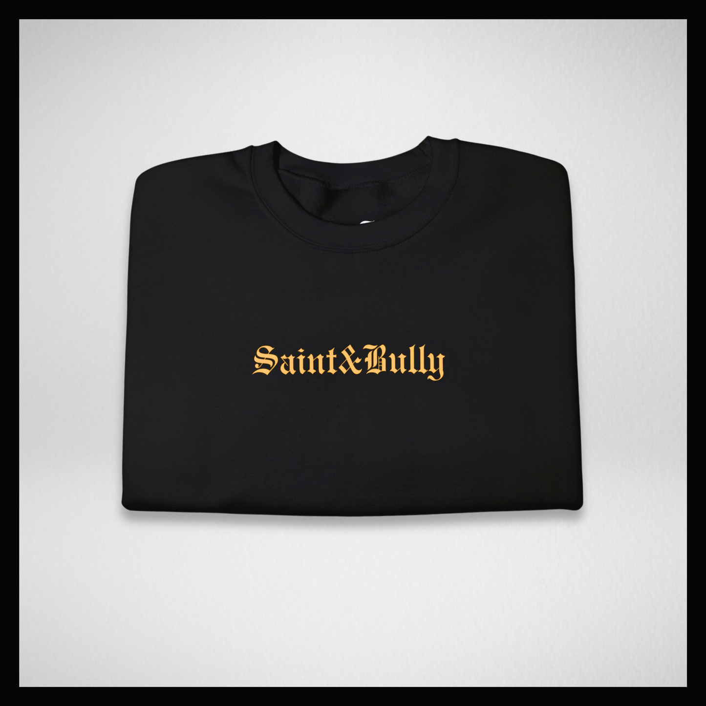 Black crewneck, Yellow classic "Saint&Bully"