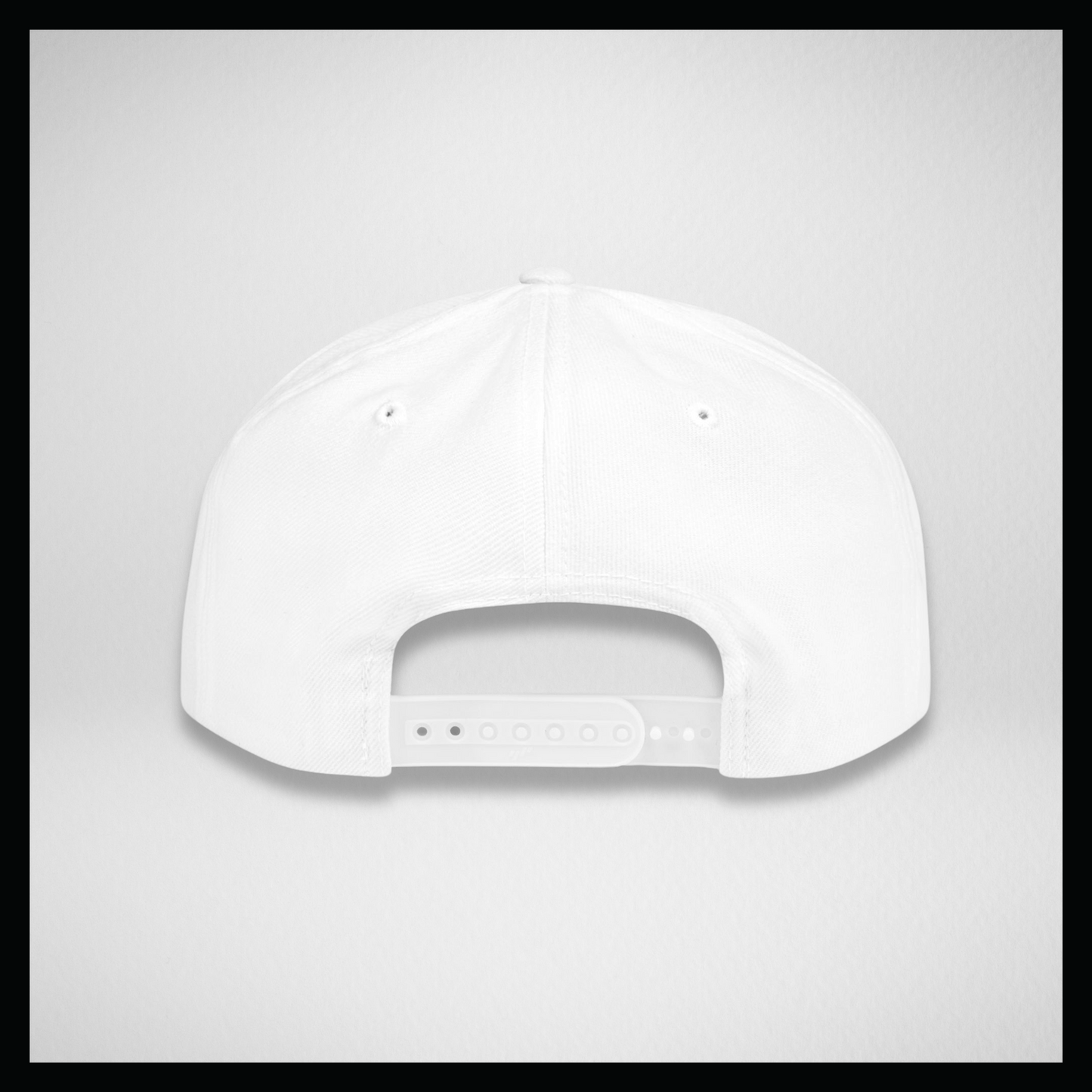 Flat bill cap all white, handwritten S&B