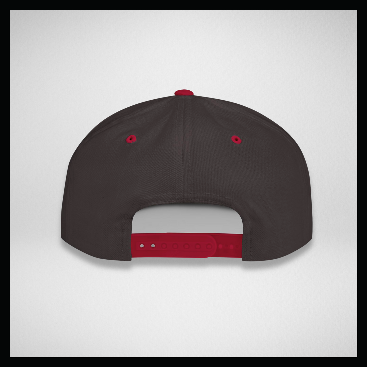 Flat bill cap red/black, handwritten S&B