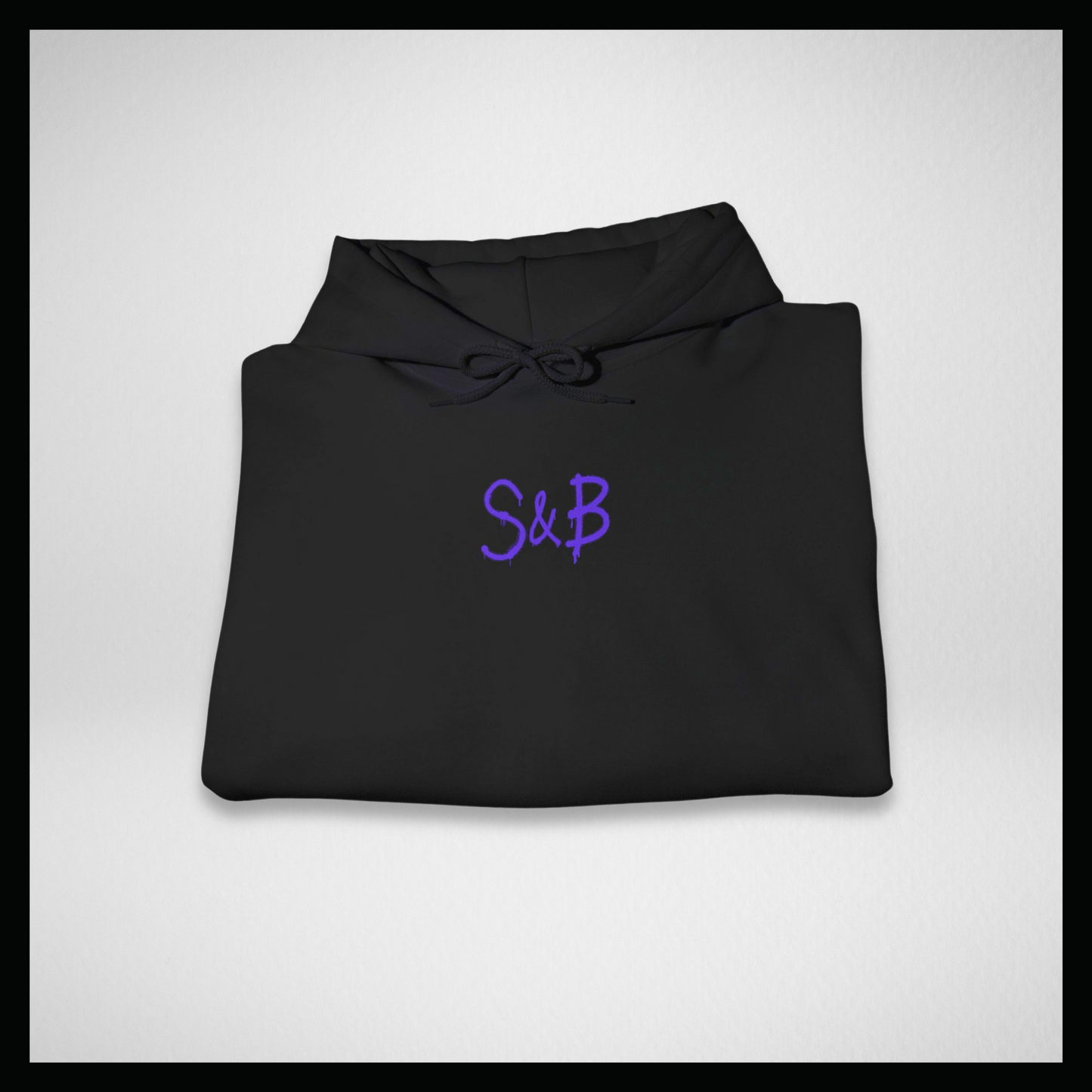 Black hoodie, Purple graffiti sleeves