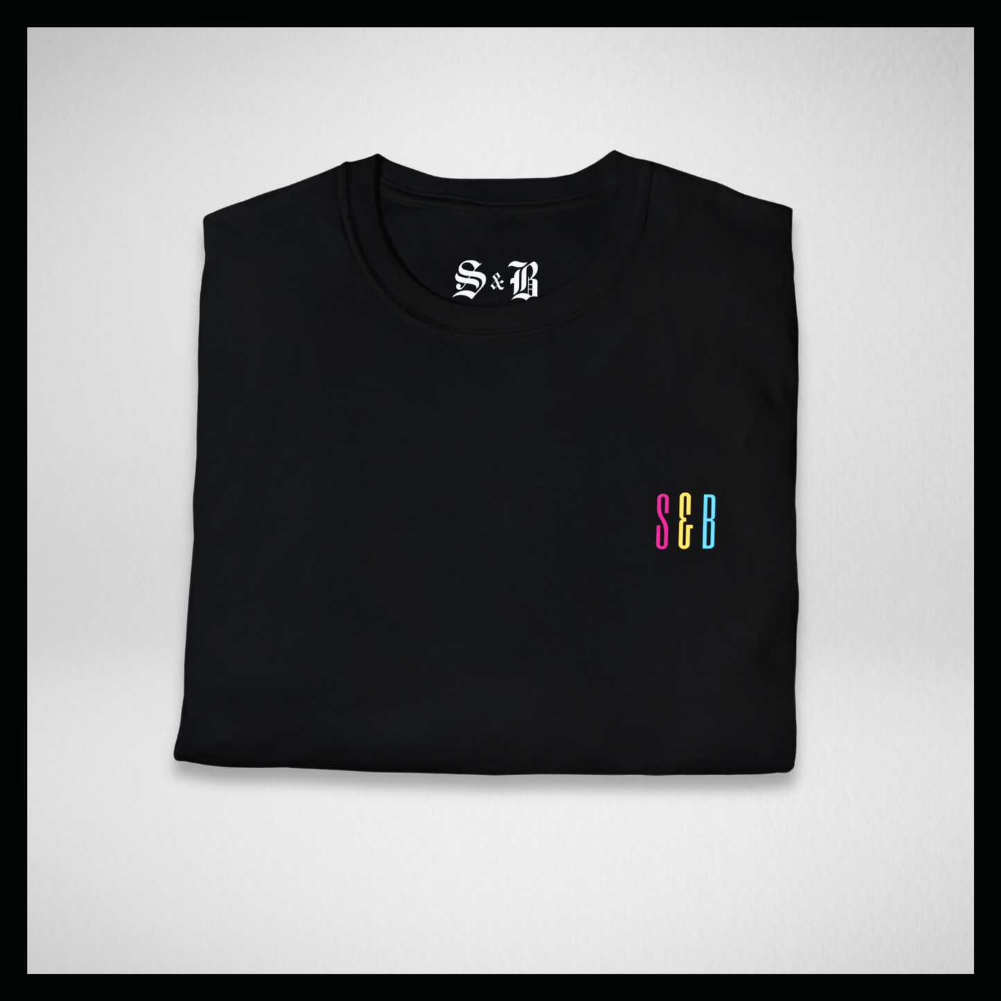 Black T-shirt, Colorful circle trip